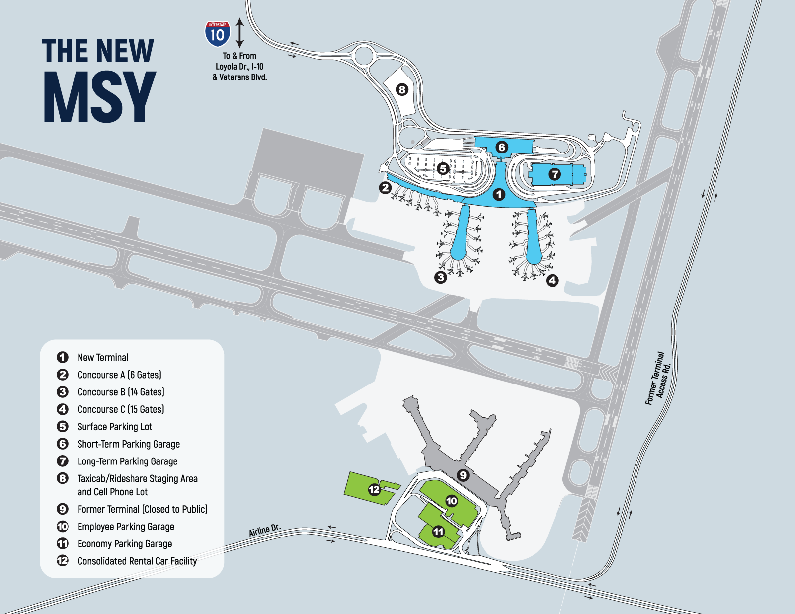 New MSY Airport Terminal Economy Parking To Offer Baggage Check O T   2. MSY Access & Parking   Without I 10 & Vets 06.19.19 FINAL 